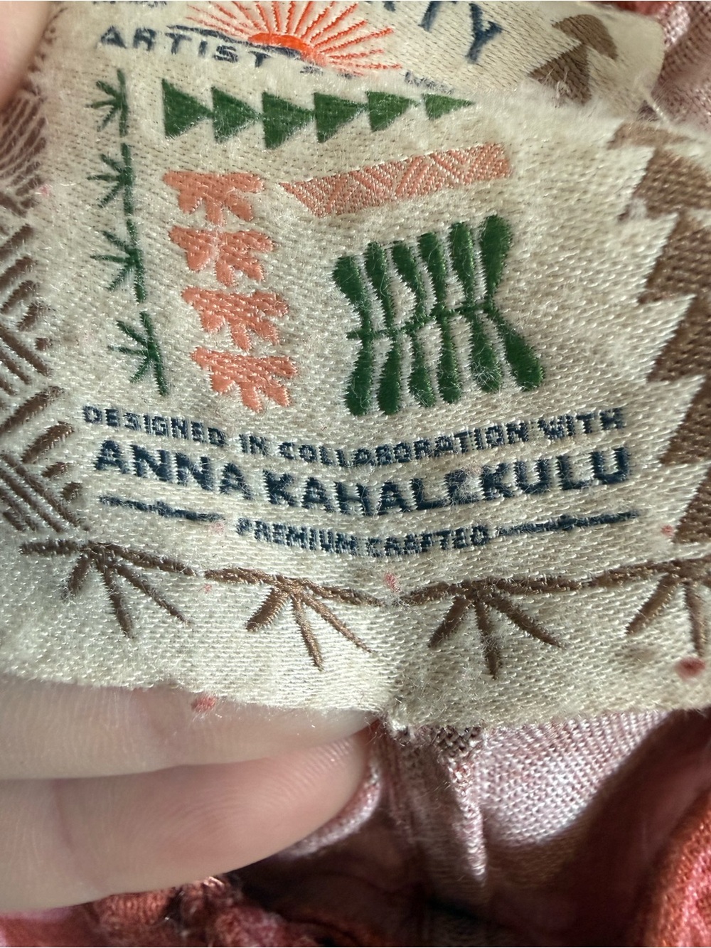 Faherty x Anna Kahalekulu Kendall Linen Maxi Dress Red Naupaka S - Picture 3 of 6